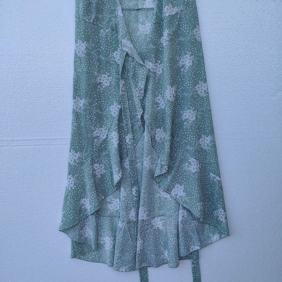 Simplee Boho Floral wrap dress high low hem Maxi flowy Party Dress green.Small - Picture 4 of 12